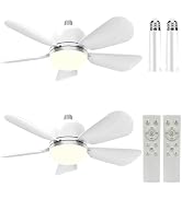 2Pack Socket Fan Light, Ceiling Fans with Lights and Remote, E26 Screw in Light Socket Ceiling Fa...