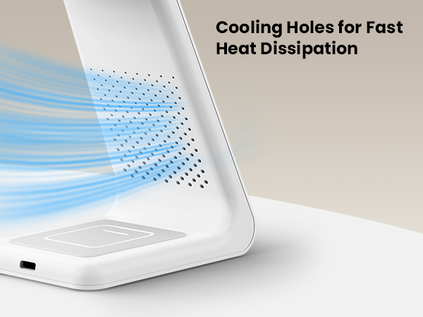 GEEKERA 3 in 1 Wireless Charging Station for Apple Fast Wireless Charger Stand Dock for iPhone