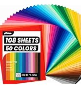 108 Sheets Colored Cardstock 8.5" X 11", 50 Assorted Colors 180GSM/65LB Construction Paper Card S...