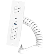 Drawer Outlet Kit with 65W USB C Fast Charging Station, HEZI Recessed Power Outlet with 3 USB Por...