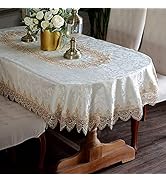 ARTABLE Lace Table Cloths Oval Fall Antique Flower Decor Macrame Tablecloth for Outdoor Farmhouse...
