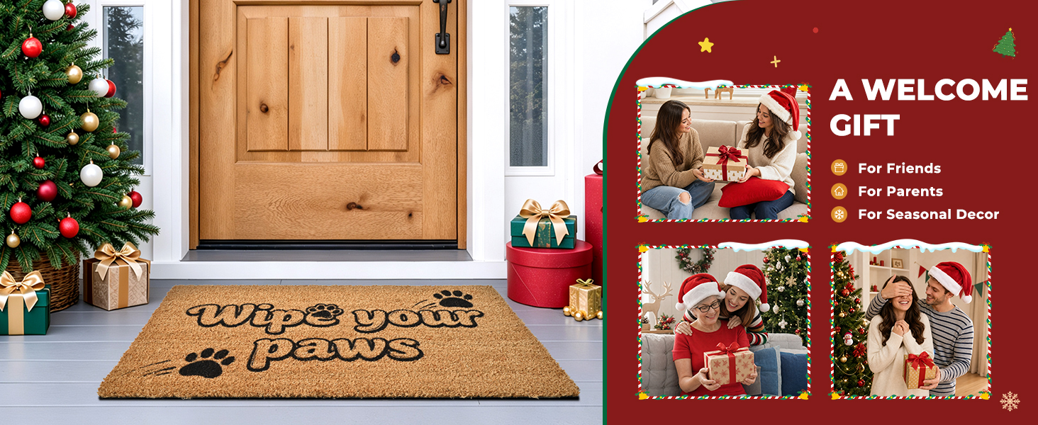 funny muddy coir welcome door mat natural fiber eco-friendly outdoor indoor outside doormat