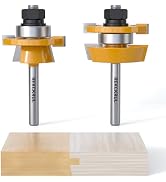 REKCKRUL 2PCS Bevel Shaker Rail and Stile Router Bit Set, 1/4 Inch Carbide-Tipped Cabinet Door Ro...