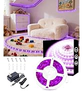 Purple Led Lights Strip Indoor 20 FT 360 LEDs Rope Lights Easy DIY Cuttable Strip Lights for Room...