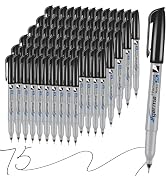 Cgerma Ultra Fine Point Permanent Markers Black, 75 Pack Ultra Fine Tip Markers, Waterproof, Quic...