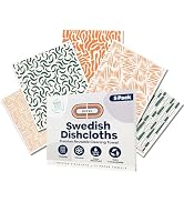 DECEE Swedish Dishcloths for Kitchen | 5 Pack Reusable Paper Towels | Washable | Swedish Dish Tow...