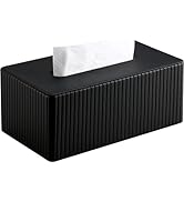 KINGFOM PU Leather Tissue Box Cover Rectangular Tissue Box Holder with Magnetic Bottom, Napkin & ...