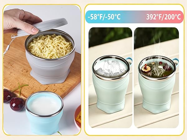 Folding Travel Bowl--Heat Resistant