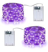 Joomer Purple Battery Operated Halloween Fairy Lights, 16.4FT 50LED 2 Modes | Cuttable Starry Lig...