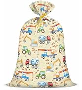 Loveinside Extra Large Plastic Gift Bag, Giant Gift Bag Printed Children's Cartoon Car Excavator,...