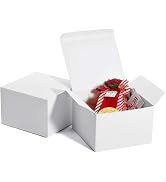 White Gift Boxes 6x6x4 Gift Box w/Lid, 50 Pcs, Bridesmaid Proposal Box, Cupcake Boxes, Groomsmen ...