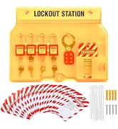 WUWEOT Lockout Tagout Station with Loto Devices, Lock Out Tagout Padlock Station Include Safety P...