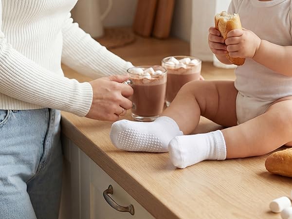baby white cotton socks