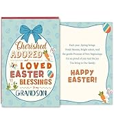 hvdler Grandson Happy Easter Card, Heartfelt Easter Card for Grandson, Boys Easter Gift from Gran...
