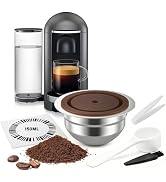 FOVNOT Reusable Stainless Steel Coffee Capsule for Nes-resso Ve-tuo, 150mL Refillable Pod with Fo...