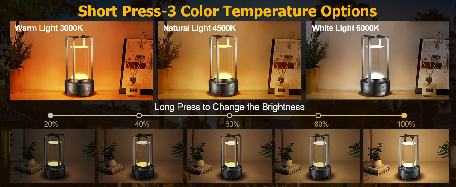 table lights rechargeable