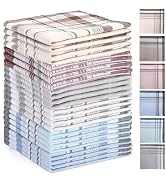 Goaste 24 Pack Cotton Handkerchiefs for Men, 15.7" Men's Soft Hankies with Stripe, Classic Pocket...