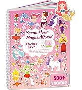 Princess Kids Sticker Book, Toddler Airplane Travel Activity Coloring Sticker Book, Road Trip Ess...