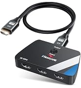 NEWCARE 4K@120Hz HDMI Switch 3 in 1 Out, HDMI 2.1 Splitter 8K@60Hz with 2.6 ft HDMI 2.1 Cable, HD...