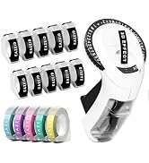 EazeID Embossing Label Maker with 15PK Macaroon Tapes, Vintage Manual Labeler, 3D Embossed Label ...