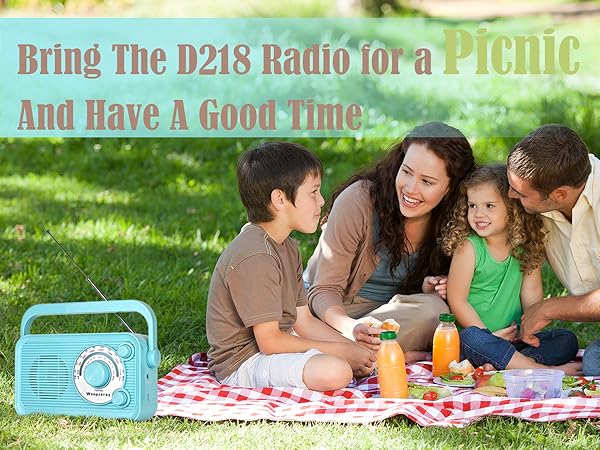 Bring the D218 radio for a picnic and have a good time