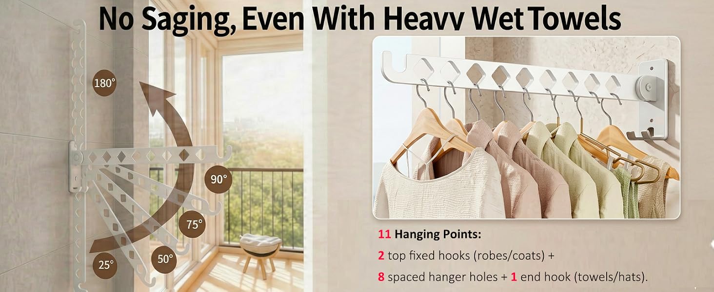 Laundry Drying Rack Wall Mounted Foldable