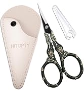 HITOPTY Vintage Sewing Scissors with Cover, Small Scissor All Purpose Mini Shears for Craft Needl...