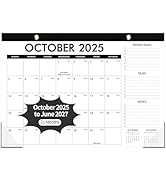 Desk Calendar 2025-2026, 21 Months Runs from October 2025 to June 2027 Large Size 17" X 12" Month...