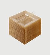 120 Pieces Square Gold Glitter Plates with Plastic Forks, Gold Dessert Plates for 60 Guests, Heav...