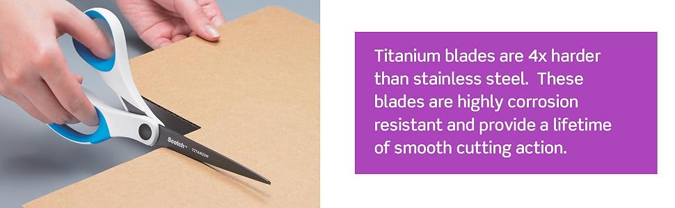 Titanium blades are 4x harder than stainless steel.