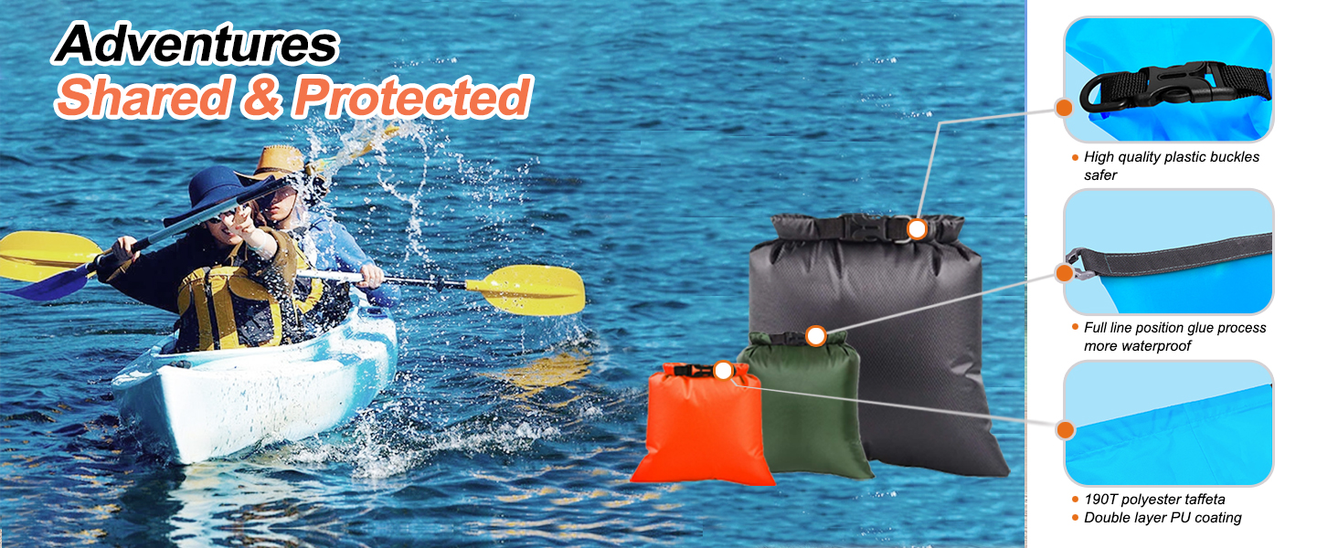 ILZAR 3PCS Waterproof Dry Bags