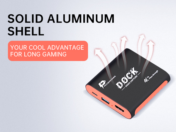 Solid Aluminum Shell -- 2-in-1 switch dock & capture card