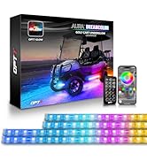 OPT7 Aura DreamColor Golf Cart Underglow LED Chasing Light Kit with App & Remote Control, 4PC Wat...