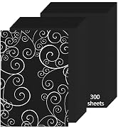 Black Cardstock Paper 8.5'' x 11'', 300 Sheets 180gsm/65 lb Black Printer Cover Card Stock, Premi...
