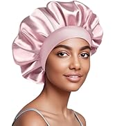 Doitory Satin Silk Bonnet for Sleeping, Soft Satin Lined Hair Bonnet for Women, Double Layer Slee...
