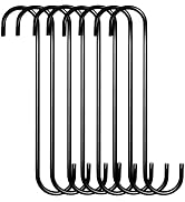 DINGEE 8 Pack Extra Large 10 inch S Hooks for Hanging,S Shaped Hook Heavy Duty,Black Long S Hooks...