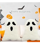 peony man Halloween Pillows Ghost Halloween Throw Pillows Stuffed Ghost Shaped Decorative Pillow ...