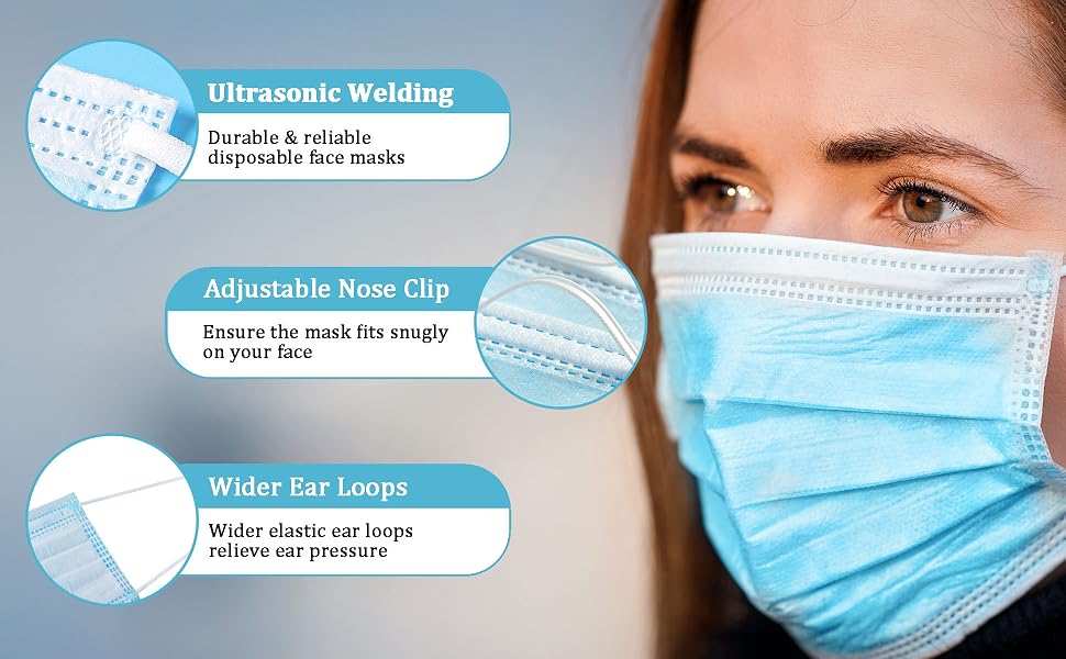 blue disposable face masks