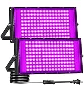 IP66 150W Blacklight with 10ft Cable, Waterproof Outdoor LED Black Light Floodlight with Switch&P...