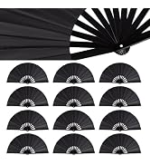 HONSHEN 10 Pack Large Folding Hand Fan, Nylon-Cloth Kung Fu Tai Chi Fan for Men Women Dance Perfo...