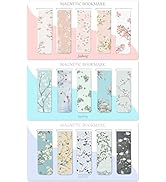15 Pieces Bookmarks, Magnetic Bookmarks for Women, Page Markers for Students Teachers Reading (Fl...