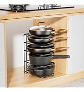 ORDORA Pots and Pans Organizer Rack under Cabinet 13.58" Tall, 5-Tier Pan Organizers inside Cabin...