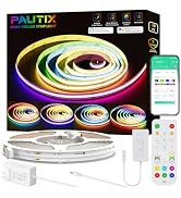 PAUTIX RGB Smart IC COB LED Strip Lights,Work with Alexa/Google Assistant,20ft/6.1m Addressable U...