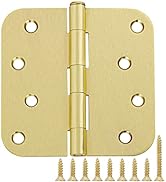 18 Pack 4 in Exterior Door Hinges Outdoor Brushed Brass Door Hinges Satin Gold 4 Inch 5/8"Radius ...