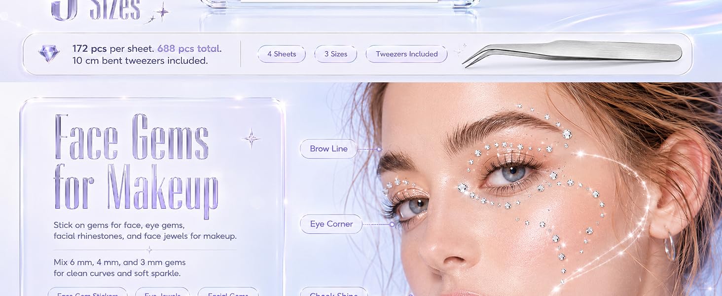 face gems hair gems face jewels stick on eye rhinestones for makeup body rhinestones sticker