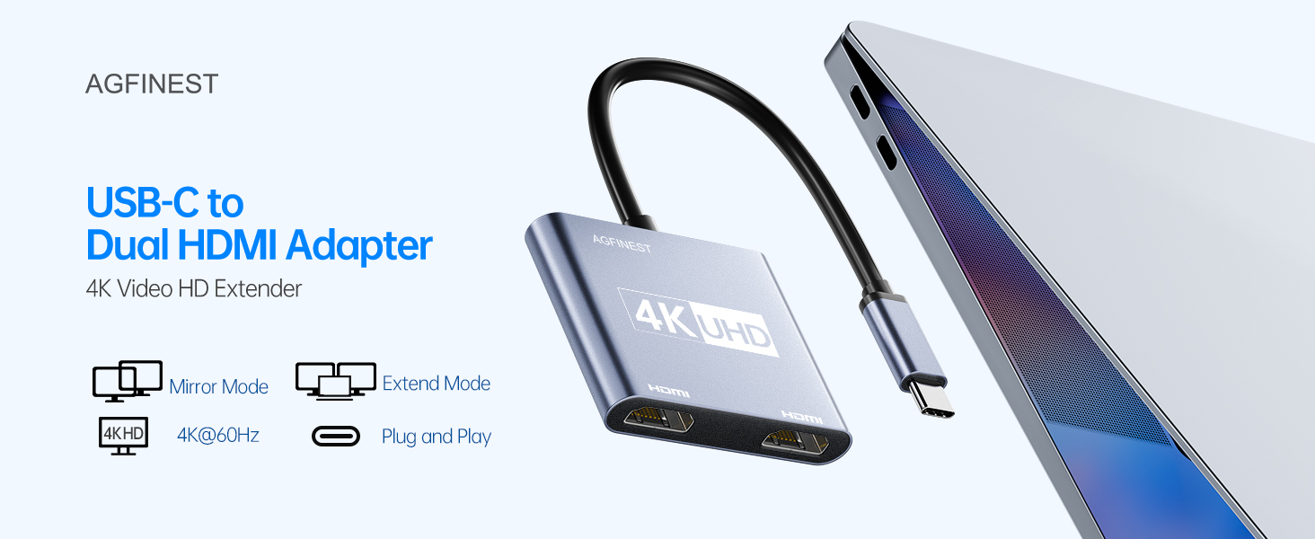 USB-C to Dual HDMI Adapter