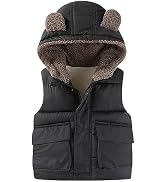 AIWUHE Toddler Boys Girls Hooded Puffer Vest Padded Warm Winter Jacket Lightweight Sleeveless Bea...