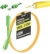 Hamadap SC/APC to SC/APC Fiber Optic Internet Cable 10ft (3m), OS2 9/125µm Single Mode Simplex Fi...