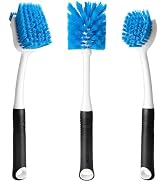 MOSOLAN Water Bottle and Dish Scrub Brush Kit, 3-Piece Set, Cleaning Brushes for Kitchen Use, Non...