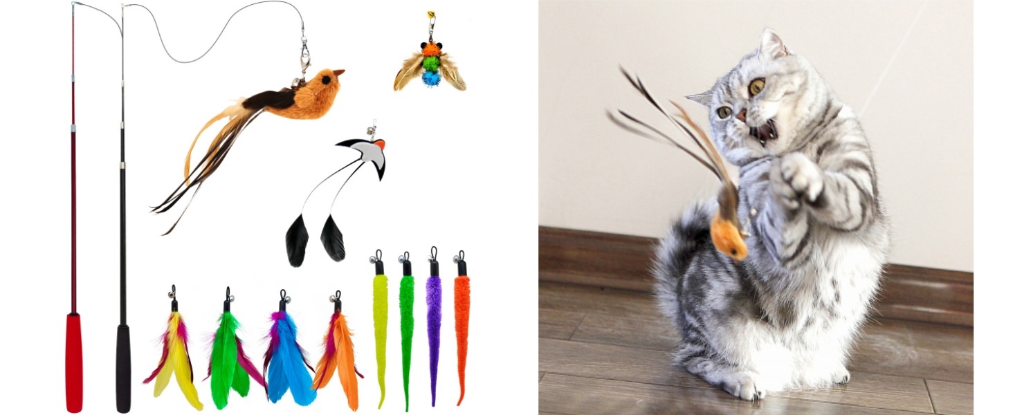 Interactive Cat Wand Toy Set 1
